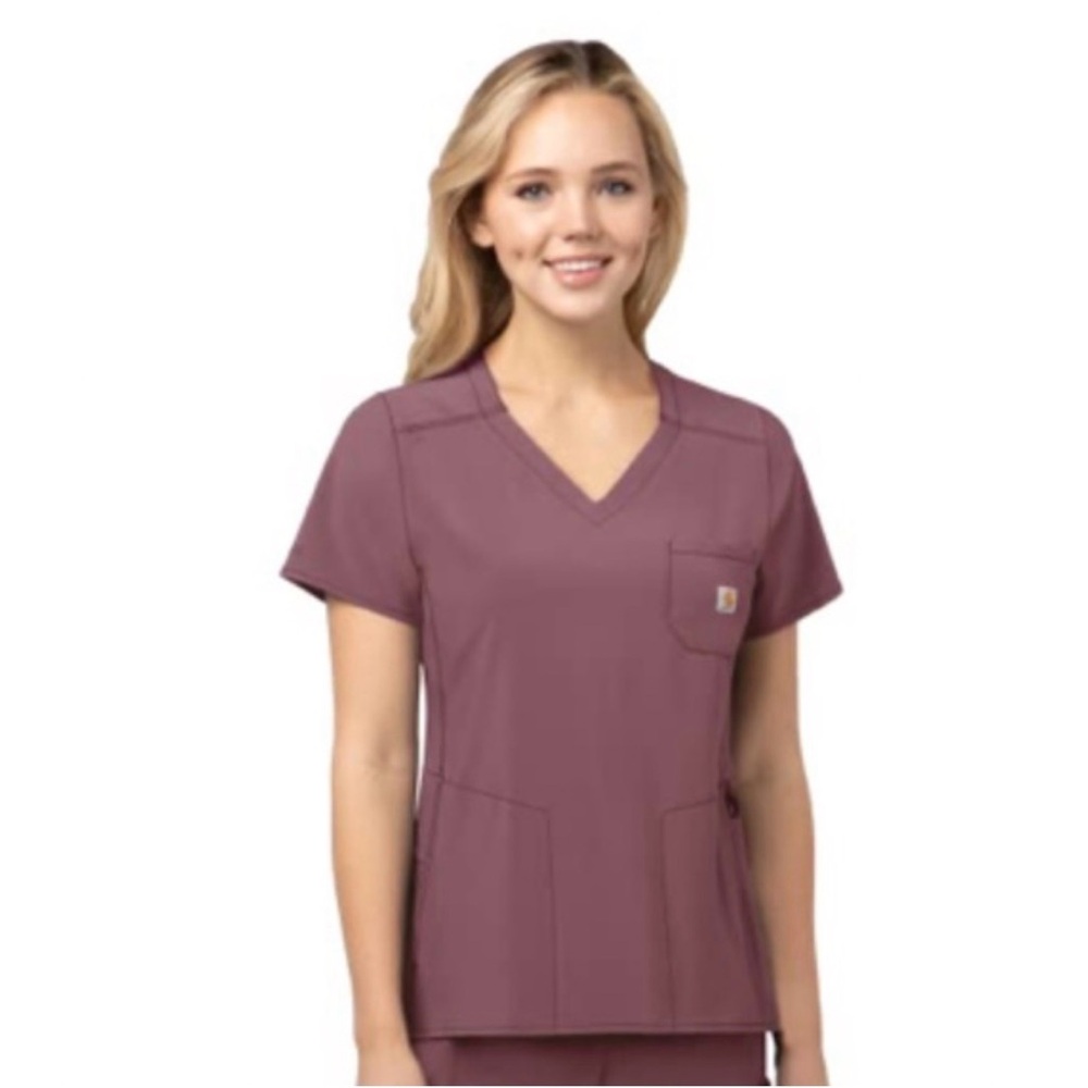 Carhartt Women’s V-Neck Scrub Top in Mauve